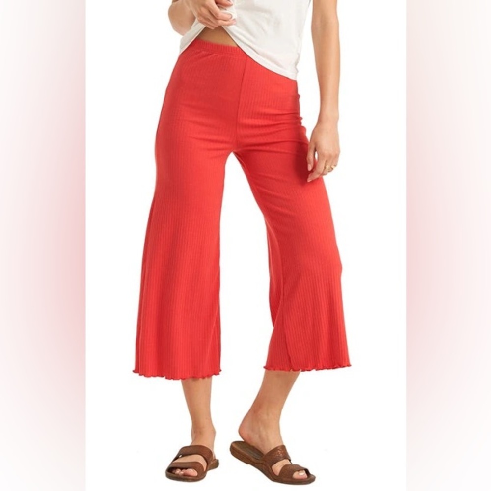 Billabong Easy Waves Pants Rib Knit Cropped size S - Picture 6 of 12